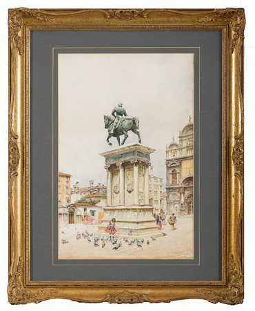 RAFFAELE SENET, Siviglia 1856 - 1926, Campo Santi Giovanni e Paolo a Venezia...