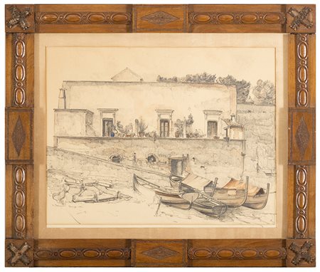 UMBERTO PRENCIPE, Napoli 1879 - Roma 1962, Formia 1931, Matita con inchiostro...