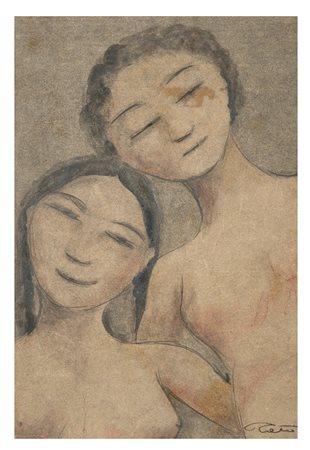 TATO, Bologna 1896 - Roma 1974, Uomo e donna, Tecnica mista su carta cm 38 x...