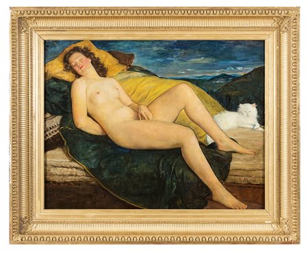 DINO MARTENS, Venezia 1894 - 1970 , Nudo di donna Capri 1948, Olio su tela cm...