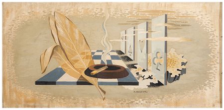 MINO DELLE SITE, Lecce 1914 - Roma 1966, Il gioco 1940 ca., Tempera e olio su...