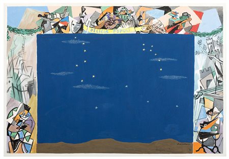 GINO SEVERINI, Cortona 1883 - Parigi 1966, Delicia populi 1951, Olio magro e...