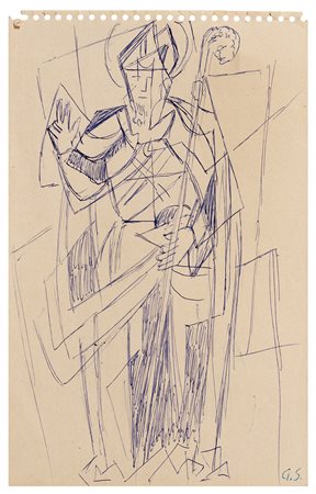 GINO SEVERINI, Cortona 1883 - Parigi 1966, San Nicolò 1958, Studio per il...