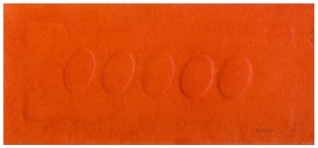 TURI SIMETI, Alcamo 1929, Cinque ovali 1995 ca., Tecnica mista su cartone cm...