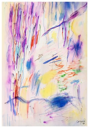 ANTONIO CORPORA, Tunisi 1909 - Roma 2004, Senza titolo 1998, Acquerello su...