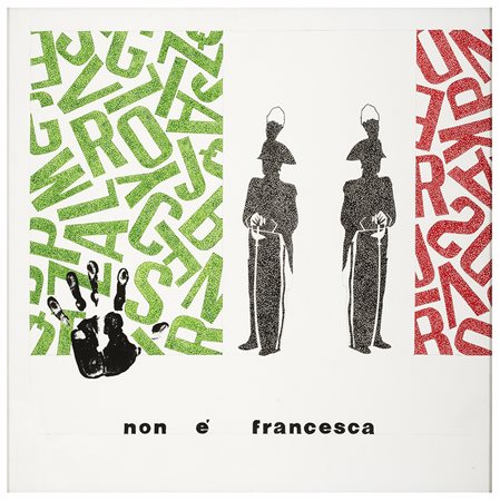 FELICE LEVINI, Roma 1956, Non è Francesca, Tecnica mista su tela cm 80 x 80,...