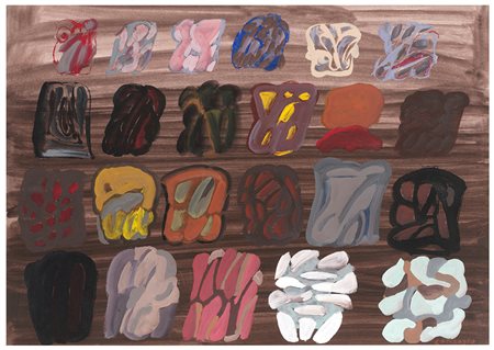 PIETRO CONSAGRA , Mazara del Vallo 1920 - Milano 2005, Frontali 1980, Olio su...