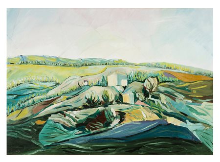 FRANCESCO DE FLORIO , Taranto 1954, Paesaggio, Olio su tela cm 50 x 70, Firma...