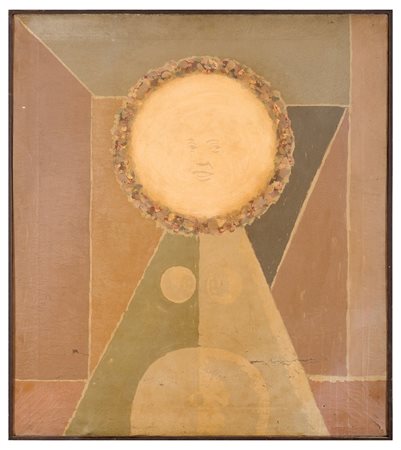 ADOLFO SAPORETTI, Ravenna 1910 - 1974, Senza titolo 1960 ca., Olio su tela cm...