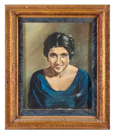 PITTORE INIZI NOVECENTO, Ritratto di donna, Olio su tela cm 60 x 50, Non...