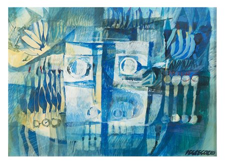 GIUSEPPE DE GREGORIO, Spoleto 1920 - 2007, Senza titolo 1960 ca., Olio su...