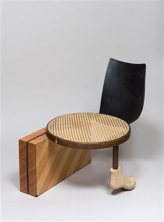 MARTINO GAMPER , Milano 1971, Sedia, (Pezzo unico), Materiale misto, legno...