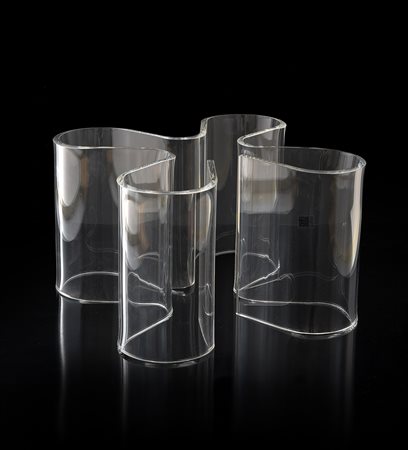 PORTA BOTTIGLIE DI VINO DI RASHID KARIM, in plexiglass per 4 bottiglie, cm 40...