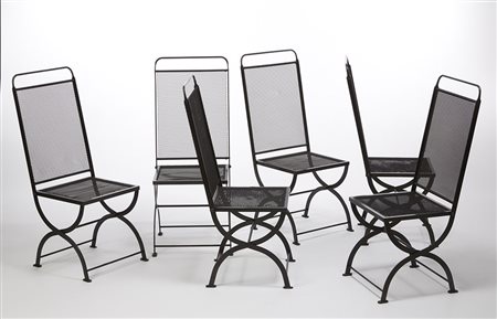 Luigi Caccia Dominioni ( 1913 ) Sei sedie della serie "Nonaro". Produzione...