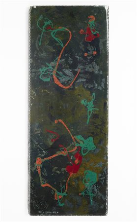 Duilio Bernabé ( 1914 - 1961) Pannello in vetro di forte spessore scalpellato...