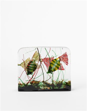 Alfredo Barbini ( 1912 - 2007) "Acquario", scultura in vetro sommerso di...