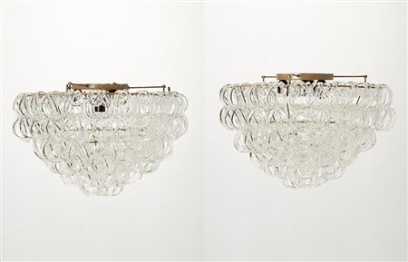 Angelo Mangiarotti ( 1921 - 2012) Due Lampadari modello "Giogali". Produzione...