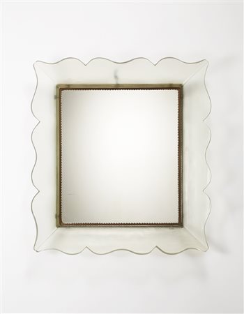 Carlo Scarpa (Venezia 1906 -Sendai 1978) Specchiera con cornice in vetro...