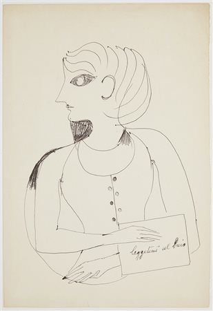 Gio Ponti (Milano 1891 - 1979) "Leggetemi al buio", disegno raffigurante una...