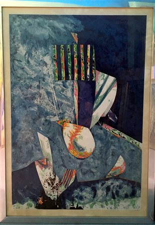 Gianni Dova - "Senza titolo" - Litografia prova d'autore - cm. 80x55 - Firma...