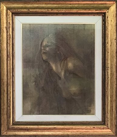 Giulio Schiavone "Sofferenza" - 1978 - olio su tela - cm 50x40 - opera...