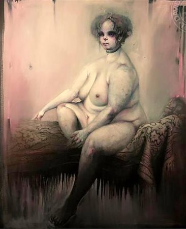 Davide De Agostini "Figura" - Olio su tela - cm 120x100 - Autentica...