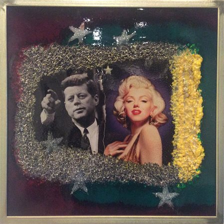 Omar Ronda "Marilyn + J.F.K" 2005 - Frozen Plastic - cm50x50 - Firma sul...