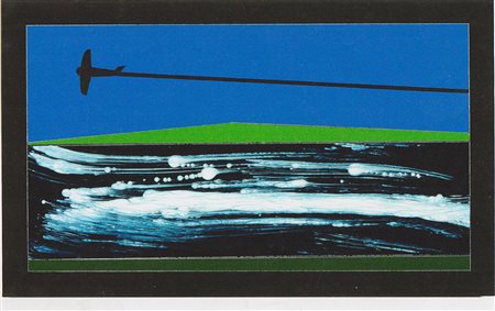 Franco Angeli "s.tit." anni'80 - Acrilico su tela- cm 60x100 - Firma sul...