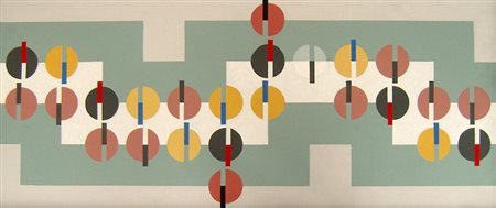 Carlo Nangeroni "s.tit." - Acrilico su tela- cm 43x103 - Firma sul...