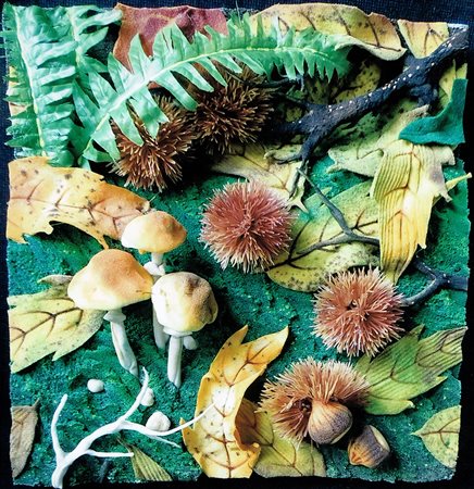 Piero Gilardi "Funghi e ricci" - Poliuretano espanso - cm 30x30 - Autentica...