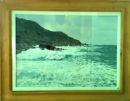 Guglielmo Meltzeid "Mare grosso" 1980 - Acrilico su tela - cm 50x70 - Firma...