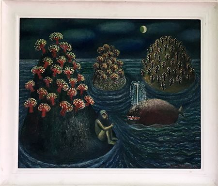 Tamas Galambos "Gionata" 1968 - Olio su tela - cm 50x60 - Firma in basso a dx...