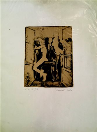 Daniel Fuchs "Il corno del rinoceronte" - Litografia - Es. 9/10 - cm 29x23,5