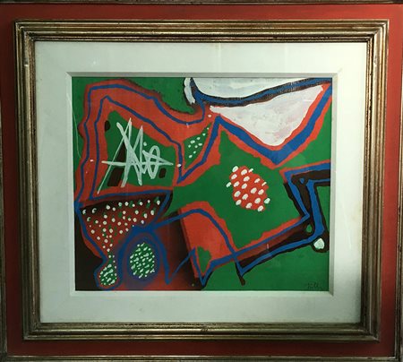 Wladimiro Tulli "s.tit." - Tecnica mista su carta applicata su cartone - cm...