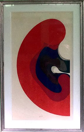 Kazumi Amano "A 3" 1968 -Xilografia - Es. 3/30 - cm 82x45 - Firma in basso a...