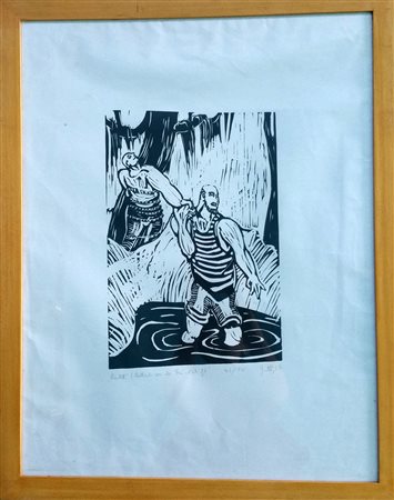 Gottl "Ballade Von der Freundschaft" 1967 - Linoleum - Es. 43/50 - cm 36x25 -...