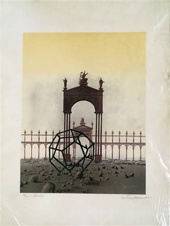 Gaston Bogaert "Geometrie" - Litografia - Es. 52/100 - cm 41,7x31,8 - Firma...