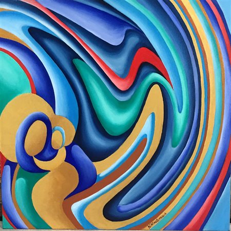 Nikolinka Nikolova "La madre" 2016 - Olio su tela - cm 50x50 - Firma in basso...