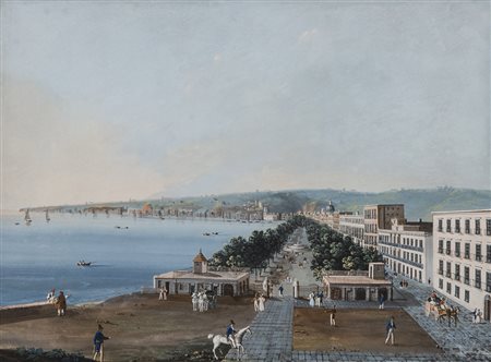 ANONIMO DELLA META’ DEL XIX SECOLO Villa Reale Gouache su carta, 37 x 47,5 cm...