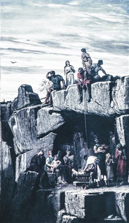 BENEDICT MASSON Francia 1819 - 1893 Massada, 1897 Olio su tela, 195 x 115 cm...