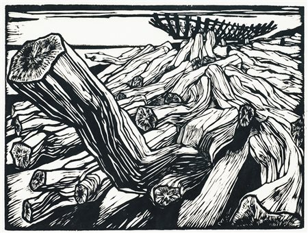 DUILIO CAMBELLOTTI Roma 1876 – 1960 Tronchi Xilografia, 18,5 x 24,5 cm DUILIO...