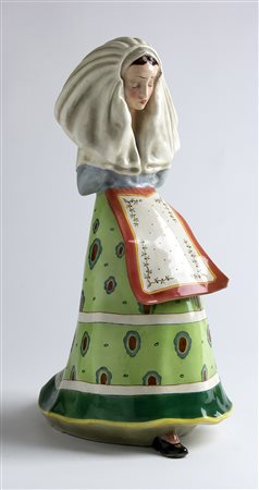 EUGENIO PATTARINO Firenze 1885 - 1971 La sposa sarda Ceramica smaltata, h...