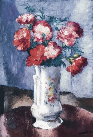 CHARLES KVAPIL Anversa 1884 - Parigi, 1957 Vaso di fiori Olio su tela, 55 x...