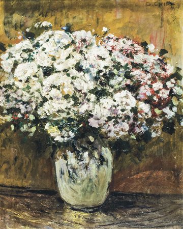 GALILEO CHINI Firenze 1873 - 1956 Fiori d’Autunno, 1930 Olio su tavola, 46,5...