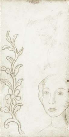 ANTONIO DONGHI Roma 1897 - 1963 Studio (volto di donna e tralcio fiorito),...