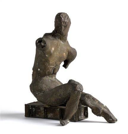 STEFANIA GUIDI BRAGAGLIA Roma 1929 Figura seduta Scultura in bronzo, 28,5 x...