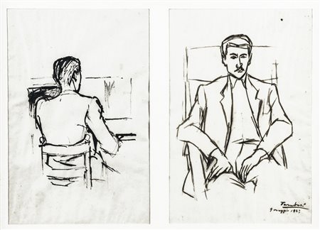 ORFEO TAMBURI Jesi 1910 - Parigi 1994 Autoritratto (di fronte e di schiena),...