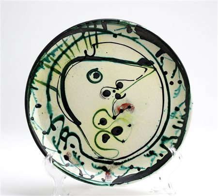 ANTONIO SABATELLI Albisola 1922 - 2001 Piatto decorato a motivi astratti...