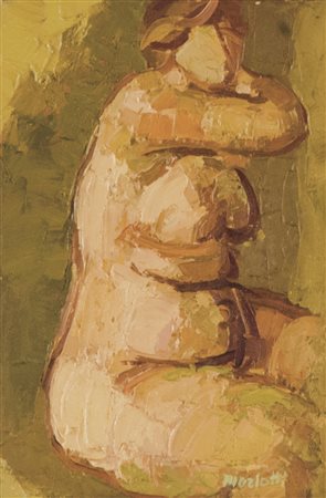 ENNIO MORLOTTI Lecco 1910 – Milano 1992 Nudo di donna Olio su tela, 30 x 20...