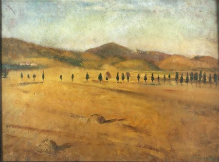 ARTURO DAZZI Carrara 1881 - 1966 Paesaggio desertico, 1937 circa Pastelli su...